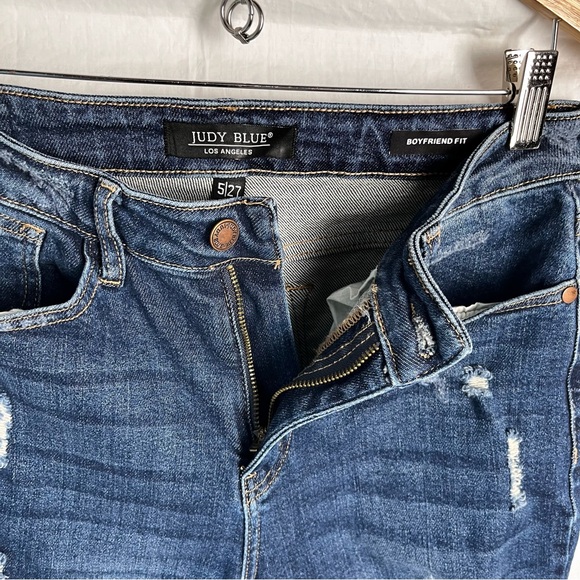 Judy Blue Jeans Womens 5 27 Boyfriend Fit Distressed Denim Stretch Jean JB88220 - Picture 6 of 16